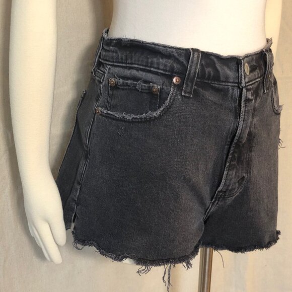 Abercrombie & Fitch The Mom Short High Rise Black 28 6 M - Picture 4 of 9